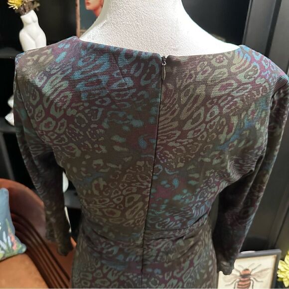 Kay Unger Leopard Print Multi Colored Dress Size 6 - Picture 9 of 12